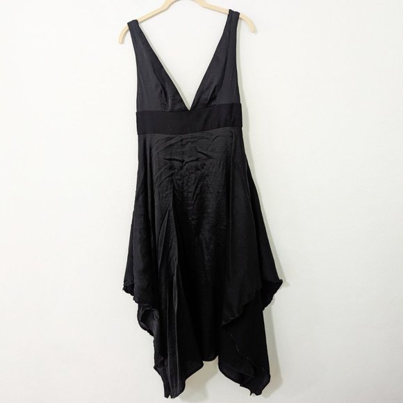 Anthropologie Moulinette Soeurs Whitney Asymmetrical Midi Dress Black Size 4 - Picture 1 of 8